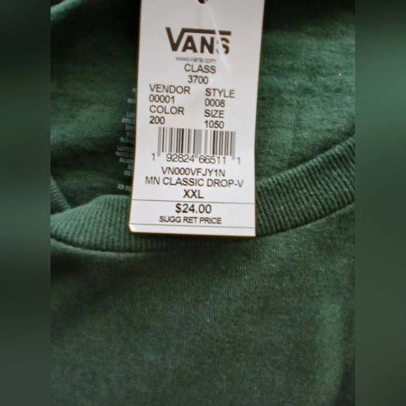 Van's men's XXL t-shirt green with yellow logo NWT - Picture 4 of 6